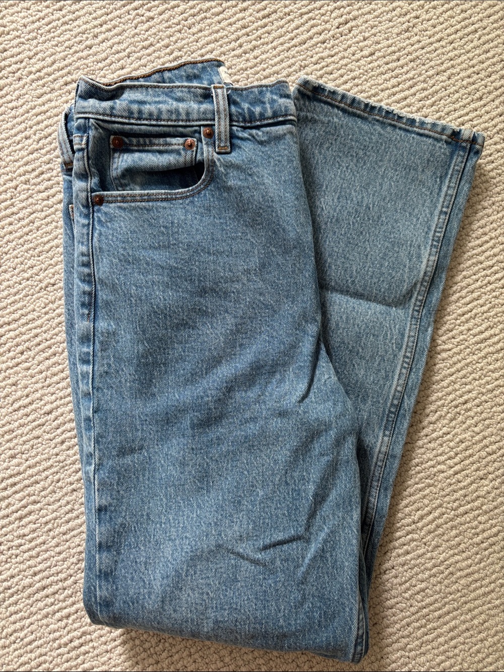 Abercrombie & Fitch Light Blue High-Rise Straight Jeans